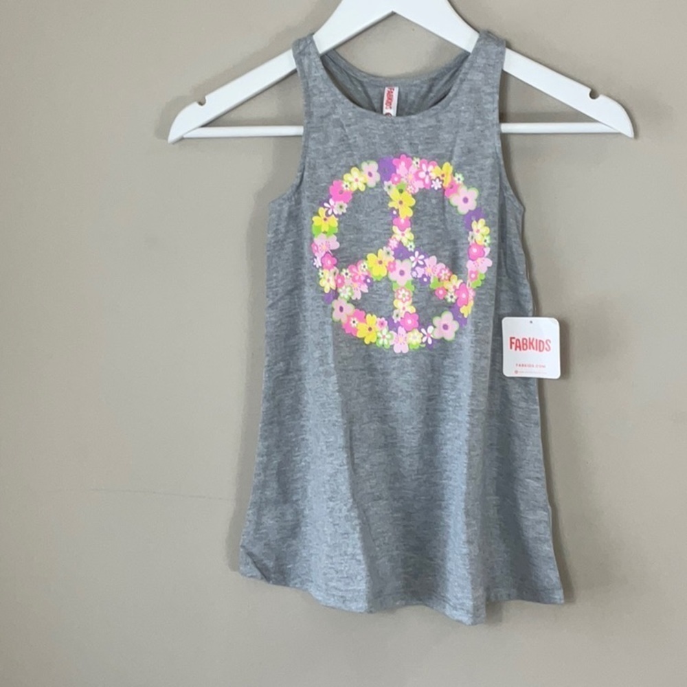 Fabkids knot back drapes tank dress flower peace